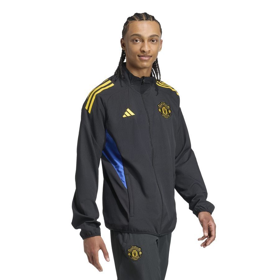 Manchester United Training Jacket Presentation Tiro 25 EU - Black/Hi-Res Blue/Tribe Yellow - Men's-SoccerKits Hub | Buy Soccer Jerseys Online
